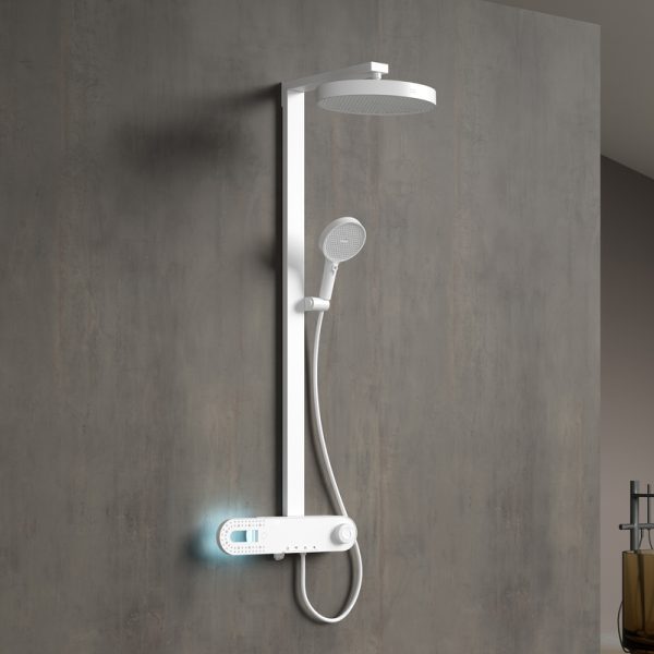 Shower Set Bathroom Taps Brass Kits Rain Rainfall Showerset Mixer Faucet Set Douche Set Shower Black Wall Mounted Brass Modern