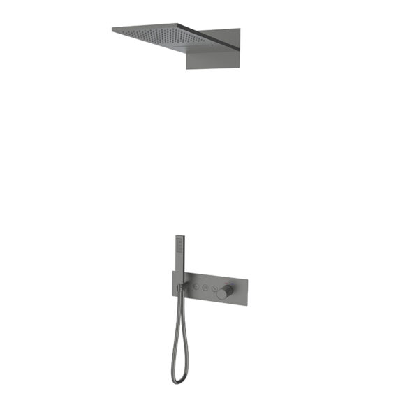 Single-Handle Concealed Wall-Mounted Rain Shower Faucet Set Bronze Finish with Soft Waterfall Spray and Ceramic Valve Core