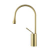 Single Hole Modern Brushed Gold Brass Waterfall
