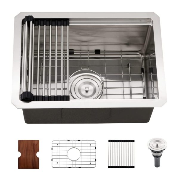 Stainless Steel Bar Sink Small RV Undermount Kitchen Sink Single Bowl Wet Bar Prep Sink
