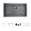Stainless Steel Single Bowl Nano Dark Grey Modern Kitchen Sinks Black Kitchen Sink Undermount Stainless Steel Single Bowl Nano Dark Grey Stainless Steel Single Bowl Nano Dark Grey