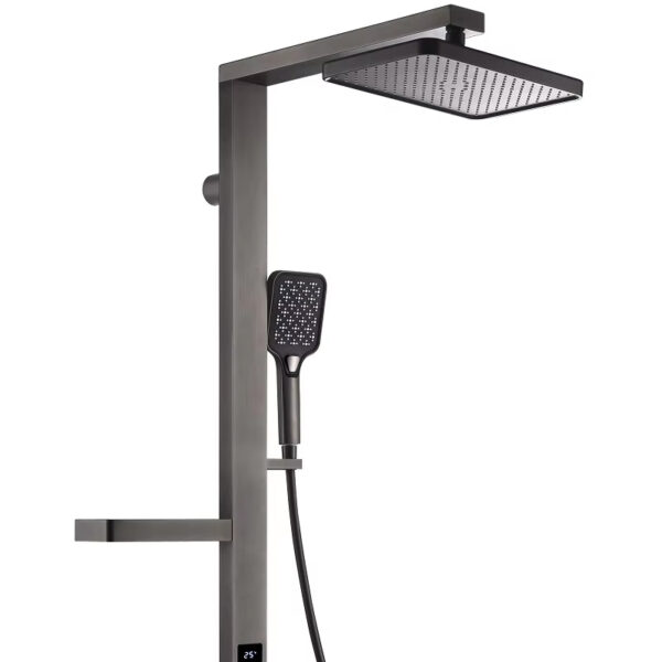 Temperature 2 Shelf  Shower Set Hand Held Shower Head Wall Mounted Top Spray for Bathroom