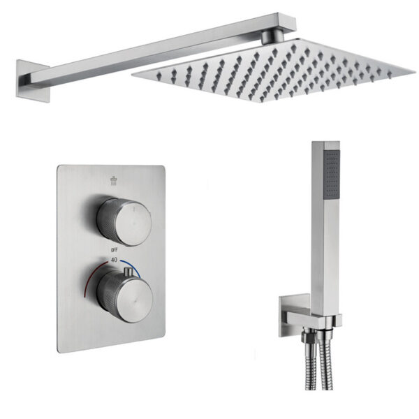 Thermostatic Hot Selling 304 Stainless Steel Wall Mounted Hot and Cold Mixer Bathroom Shower Set Faucet