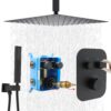 Thermostatic Matte Black Shower System 16 Inch
