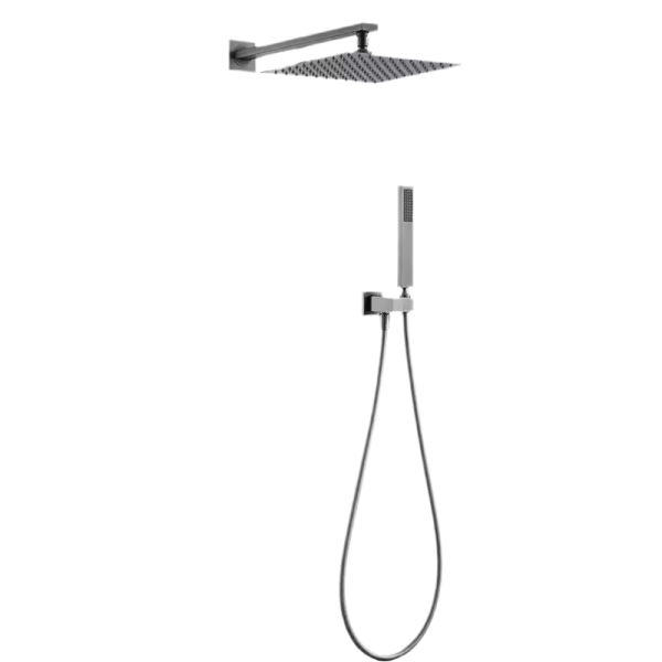 Bathroom Rainfall Shower System Wall-Mounted Pressure Balancing Mixer Valve Brushed Brass Jet Spray for Hotels
