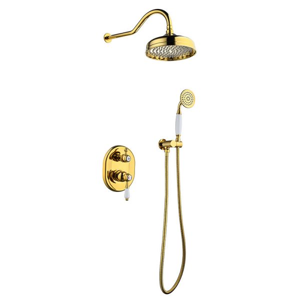 Bathroom Shower Set Wall Mounted Rainfall Bathroom Shower System Pressure Balancing Shower Mixer Valve