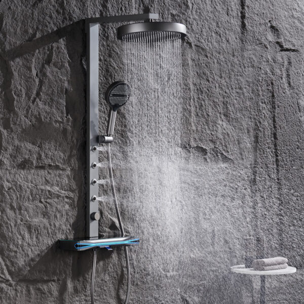 Bathroom Digital Display Faucet Shower System Set Bathtub Hot and Cold 3 Functions Tap Smart Shower Set