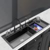 Ultrasonic Smart 304 Stainless Steel Double Bowl Kitchen Sink Cup Washer & Square Bowl Multifunctional with Faucet Included Ultrasonic Smart 304 Stainless Steel Double Bowl Ultrasonic Smart 304 Stainless Steel Double Bowl
