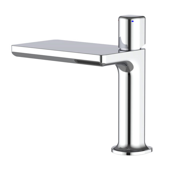 Unique Hot Cold Water Faucet Deck Mounted Single Hole Bathroom Tap Chrome Brass Single Knob Washroom Basin Mixer