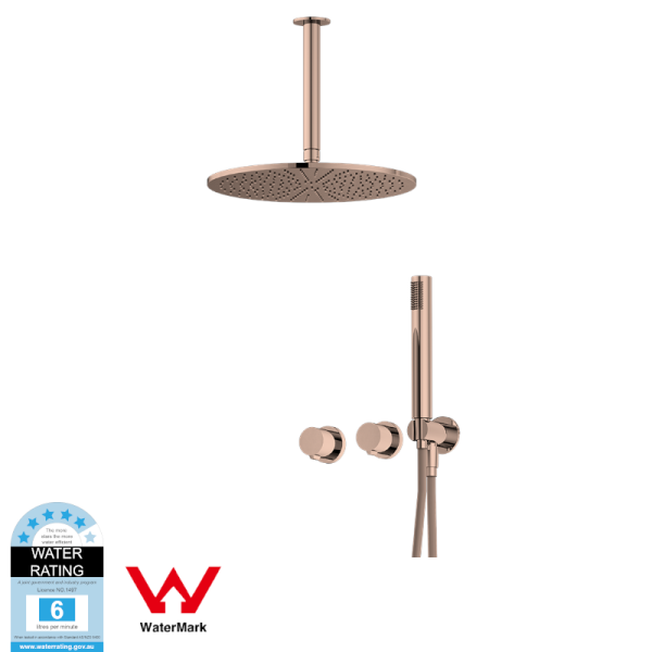 WaterMark Hot-sale Bathroom Concealed Shower Set CUPC Ceiling Head Shower Faucet Rose Gold Brushed Shower Tap