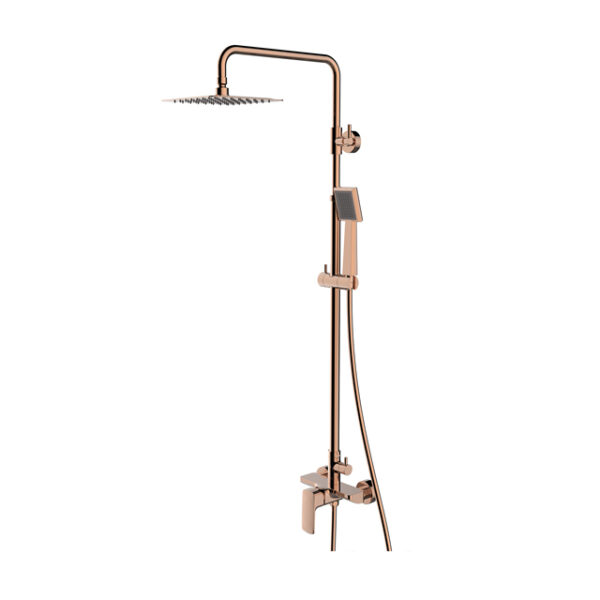 OEM ODM Brushed Gold Slide Rail Bathroom Shower Set In-wall Shower Faucets Shower Head Set