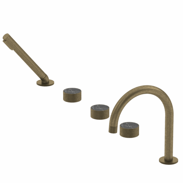 OEM Tumbled Aged Bronze Classical Soft Spray Brass Material Bath Mixer Watermark Bathroom Shower Set