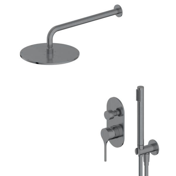 Rain Shower System Set  Modern Overhead Bathroom Kit with Hand Shower Taps