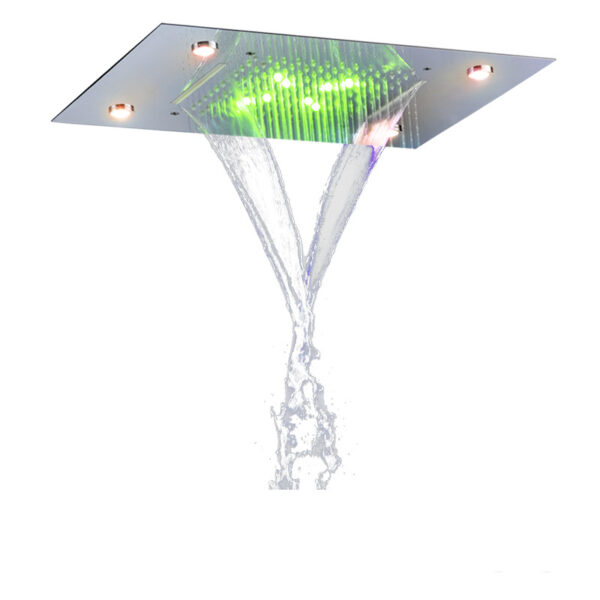 Weihao Bathroom Shower Head LED Rectangular Shower Faucet Overhead Rainfall Top Sprayer
