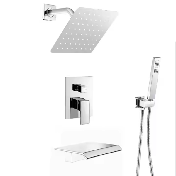 Weihao Hot Cold Exposed Waterfall Shower Faucets Shower System  Bathroom