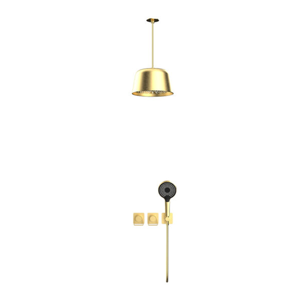 Weihao Shower Set Wall Mounted Rainfall Shower System Pressure Balancing Shower Mixer Valve  Bathroom