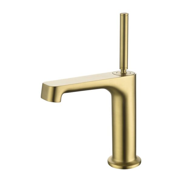 Wholesale Modern Luxury Hotel Bathroom Brass Black Gold Single Hole Water Basin Sink Vanity Faucet Mixer Tap 1