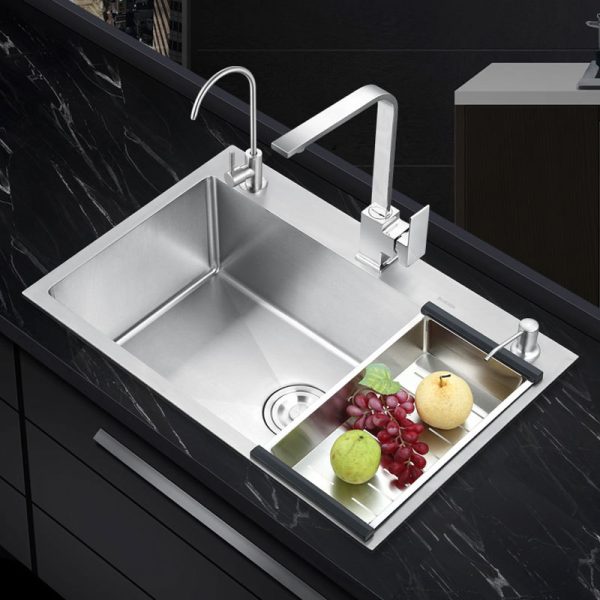 Wholesale Steel Sink Under Mount Rectangle Shape Single-bowl Italian Stainless Steel Kitchen Sink