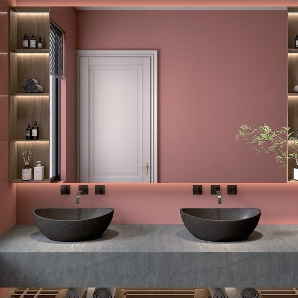Wholesale Vessel Bathroom Sink Bathroom Faucet Basin Cheap Bathroom Vanities Modern Double Sink Nature Stone Sink