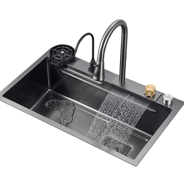 Workstation Topmount Kitchen Sinks With Integrated Ledge and Flying Rainfall Faucet Stainless Steel Carton Box Modern Gua 50pcs