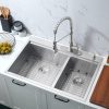 Workstation Topmount Tight Radius Double Bowl Ledge Stainless Steel Kitchen Sink with Accessories Workstation Topmount Tight Radius Double Bowl Ledge Workstation Topmount Tight Radius Double Bowl Ledge