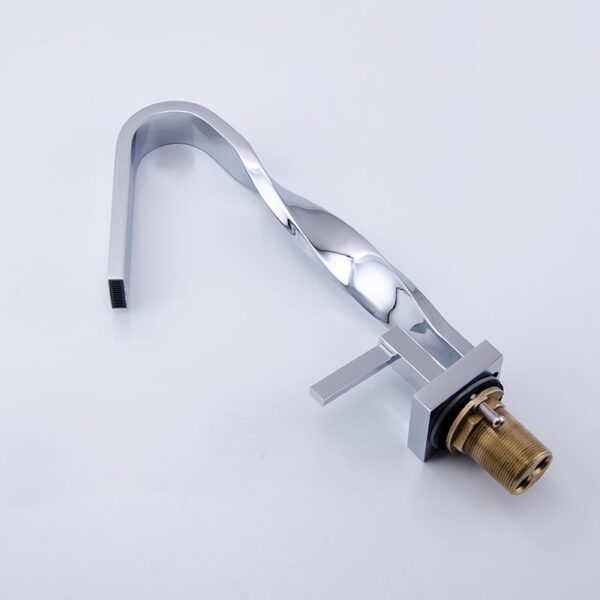 ⁦Wholesale Sanitary Ware Faucet Brass Distorted Waterfall Sink Faucets⁩ - الصورة ⁦14⁩
