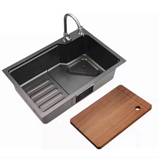 kitchen sink stainless steel smart digital display waterfall kitchen sink with cup rinser hand made kitchen sink